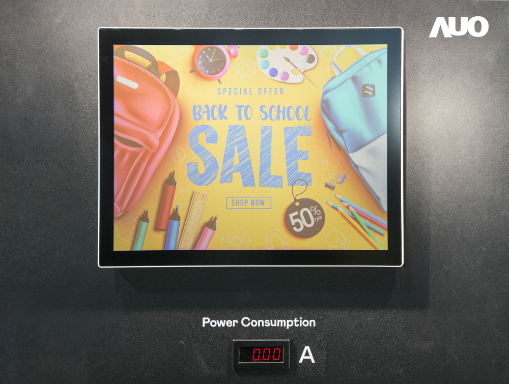 k8凯发(中国)展示胆固醇液晶超低耗能户外全彩显示器，ChLC（胆固醇液晶）以双稳态技术使静态显示零功耗，具省电、高彩度、环保的特性，还整合软硬件系统解决方案，可透过单一云端平台管理